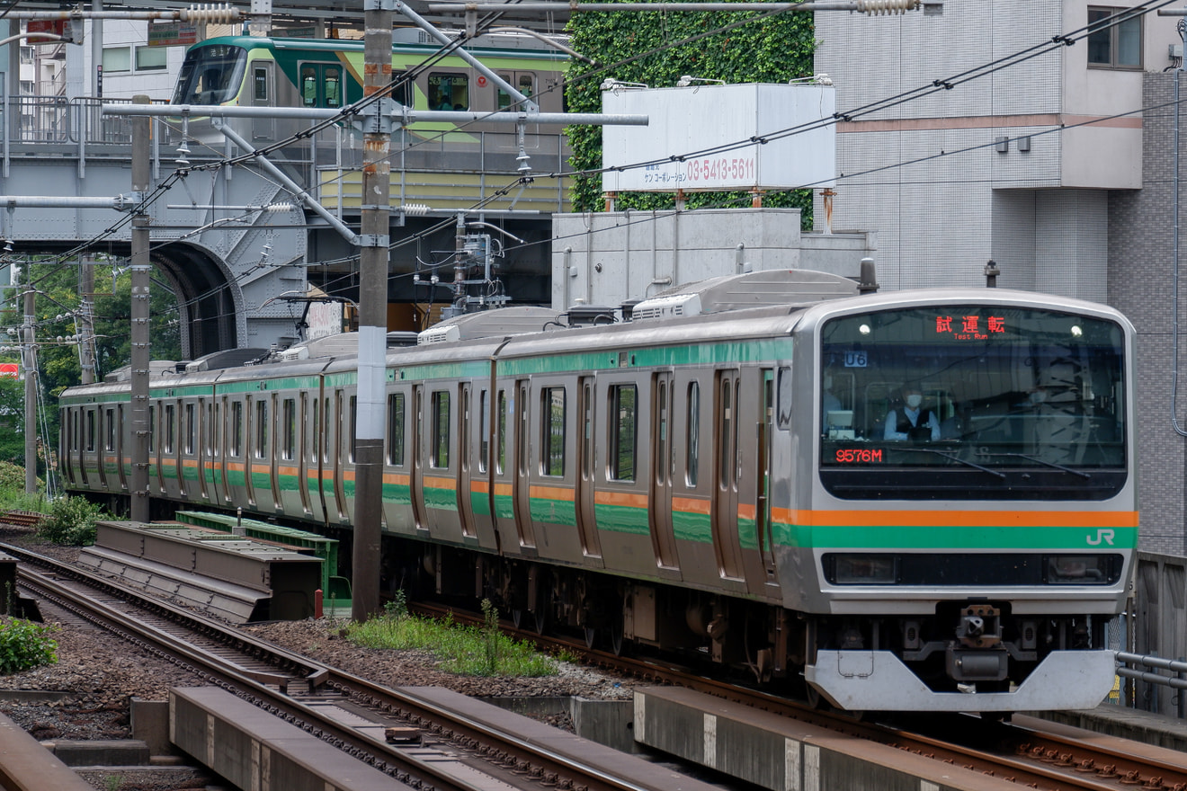【JR東】E231系ヤマU6編成による試運転を実施の拡大写真