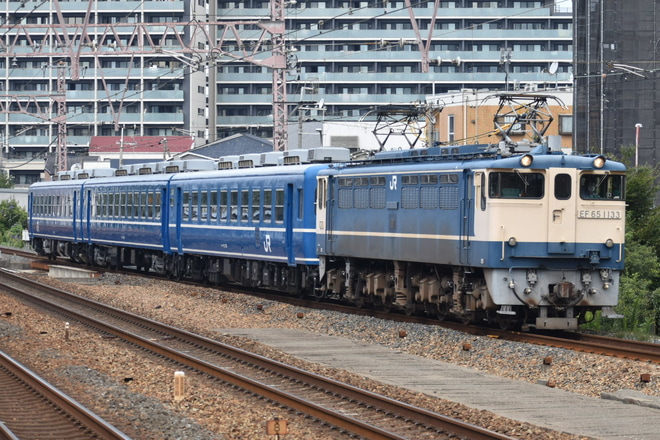 【JR西】12系3両が京都鉄道博物館へ配給輸送を塚本駅で撮影した写真