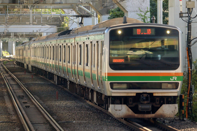 【JR東】E231系K-30編成東京総合車両センター入場回送を西大井駅で撮影した写真
