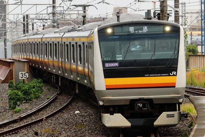 【JR東】E233系ナハN23編成 東京総合車両センター出場を尻手駅で撮影した写真