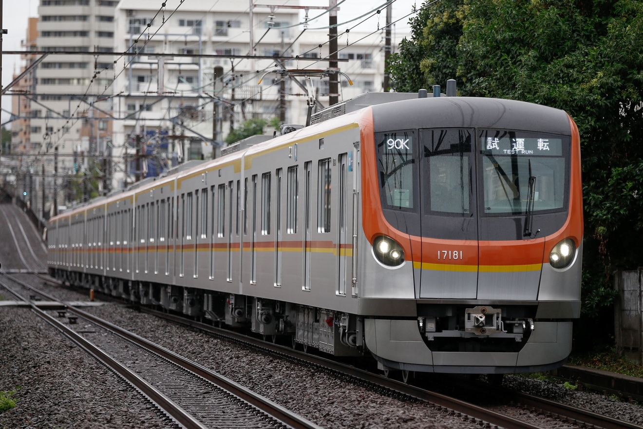 【メトロ】17000系17181F東急東横線で試運転の拡大写真