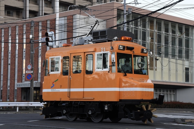 【札幌市交】雪20形雪21号(ササラ電車)試運転を不明で撮影した写真