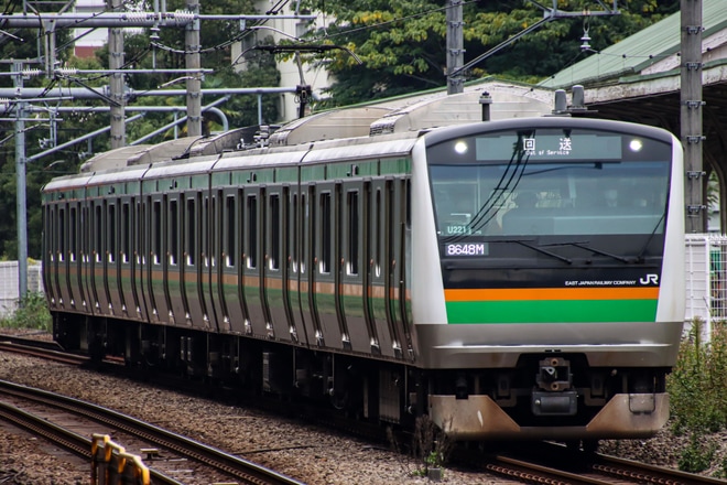【JR東】E233系U221編成東京総合車両センター入場を原宿駅で撮影した写真
