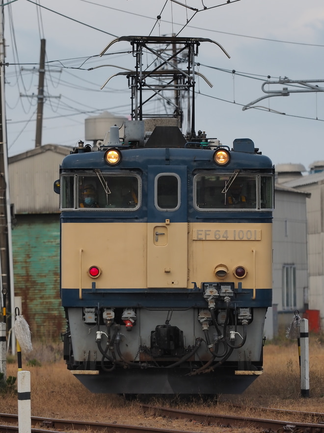 【JR東】EF64-1001秋田総合車両センター構内試運転を秋田総合車両センター付近で撮影した写真