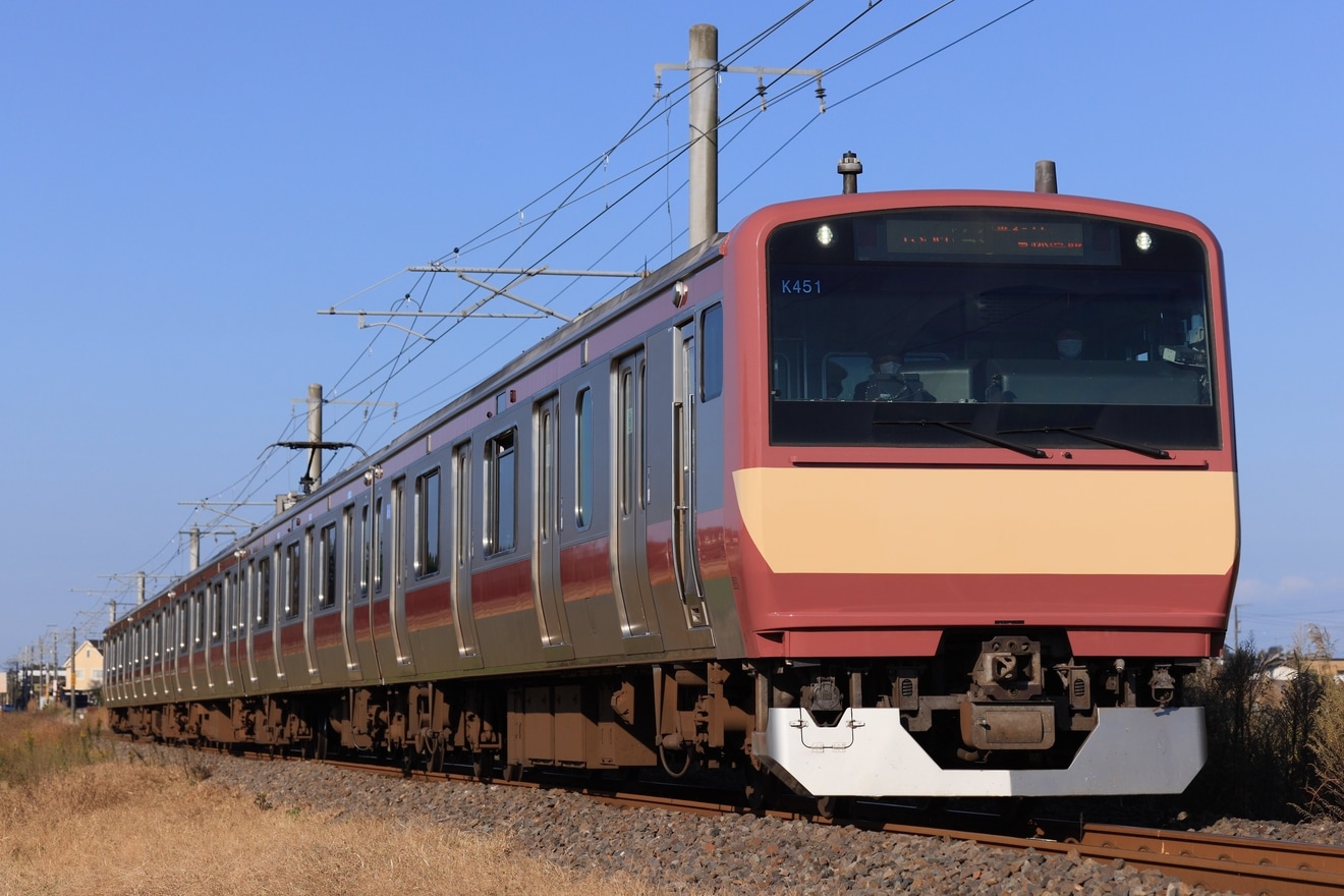 【JR東】E531系K451編成赤電復刻塗装として営業運転開始の拡大写真
