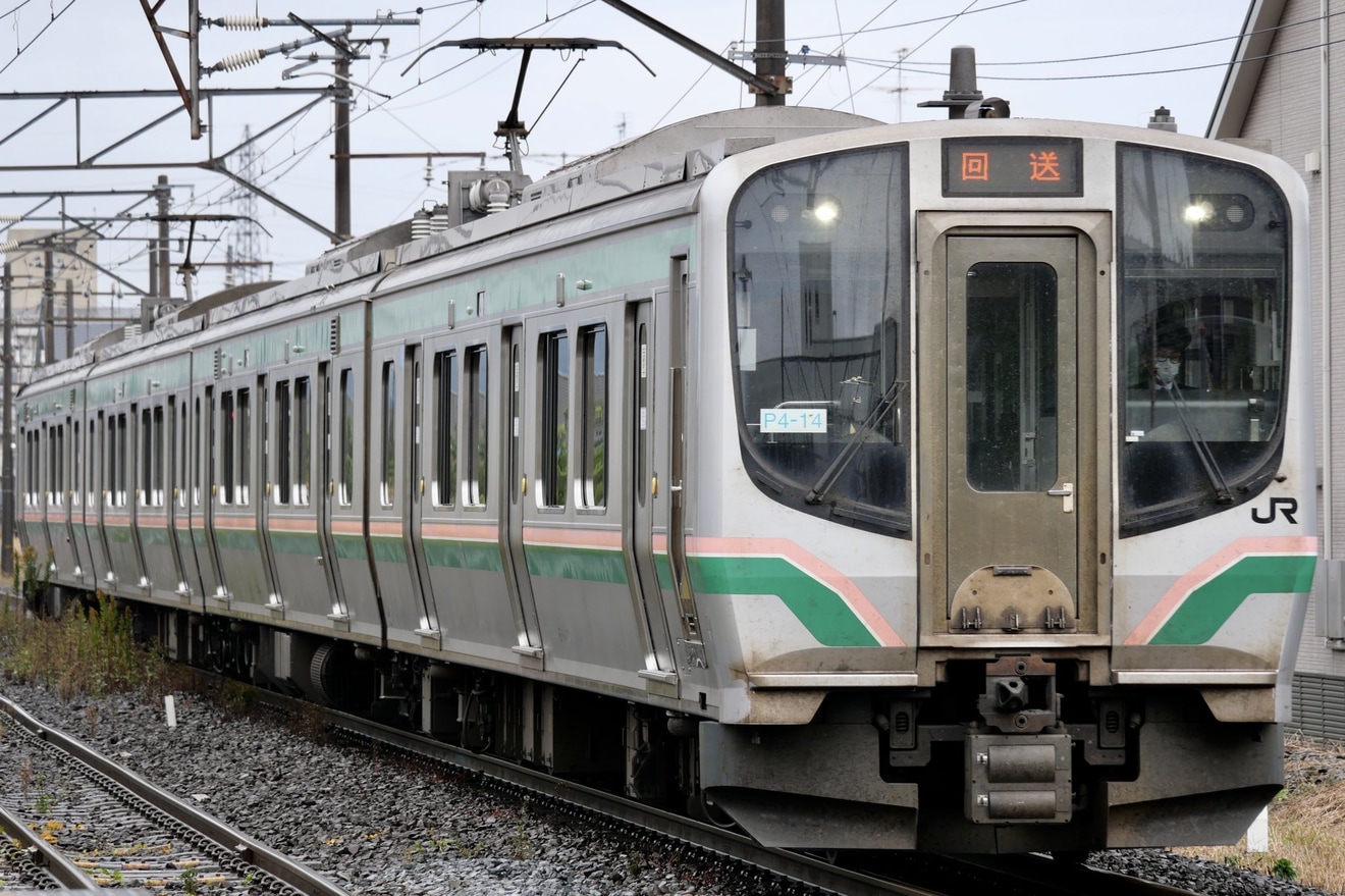 【JR東】E721系1000番台P4-14編成郡山総合車両センター入場の拡大写真