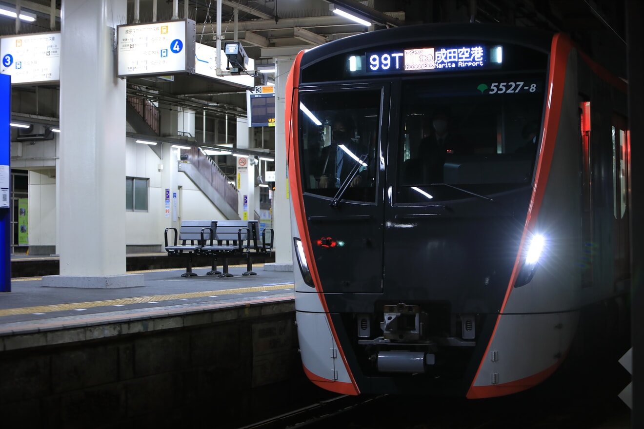 【都営】5500形5527編成京成上野線入線確認試運転の拡大写真