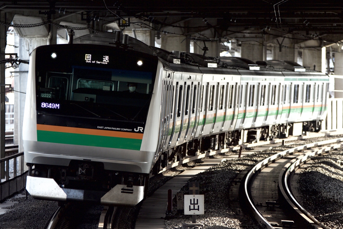 【JR東】E233系U222編成東京総合車両センター出場回送の拡大写真