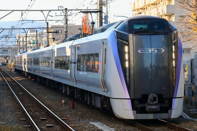 【JR東】E353系S106編成青梅線試運転を東中神駅で撮影した写真