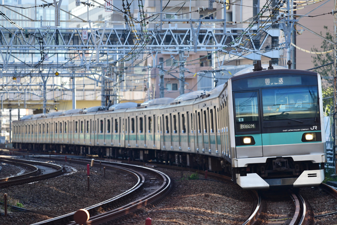 【JR東】E233系マト8編成東京総合車両センター出場回送を大崎～恵比寿間で撮影した写真