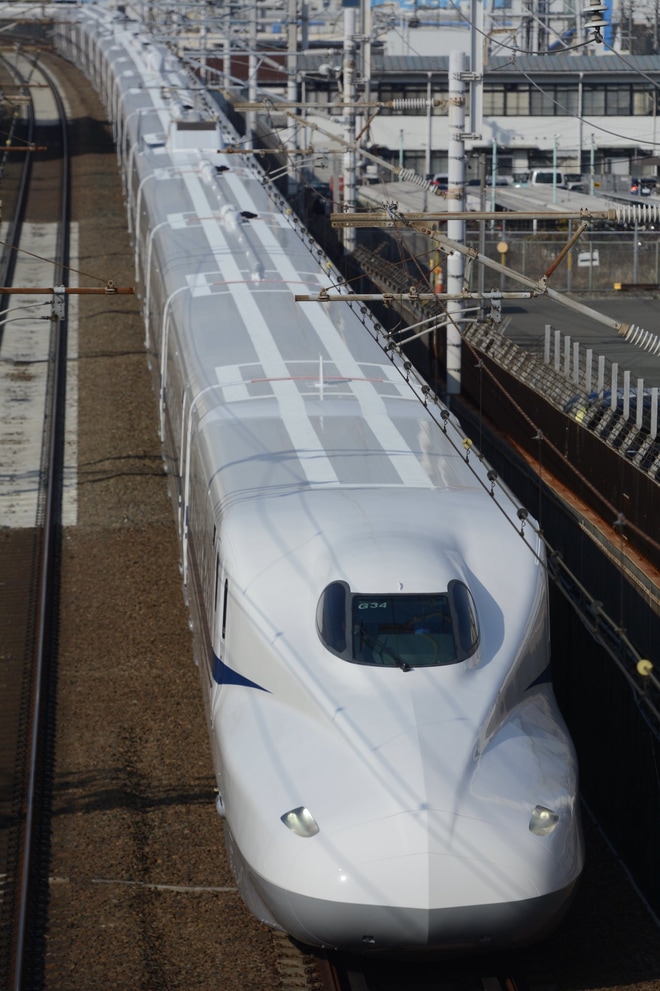 【JR海】N700A G34編成浜松工場出場後の試運転を名古屋〜三河安城間で撮影した写真