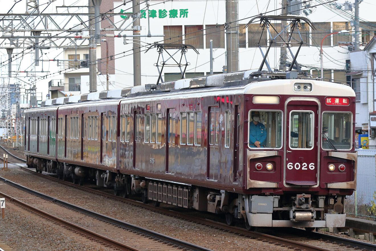 【阪急】6000系6026Fが工事を終え試運転を実施の拡大写真