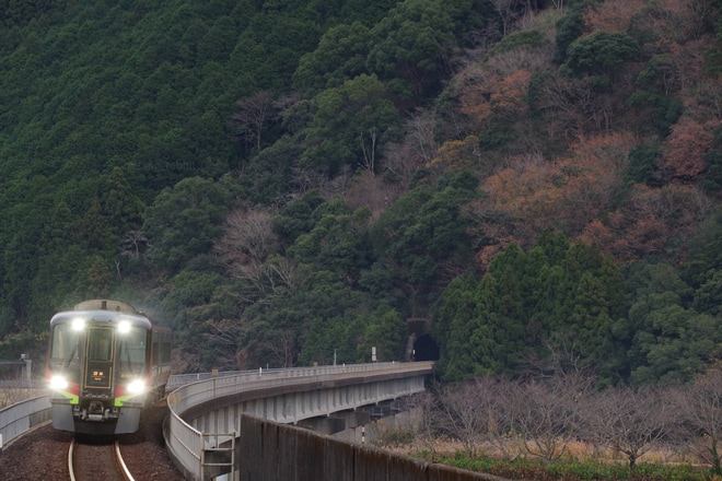 【JR四】高知横断特急　宿毛号運転を不明で撮影した写真