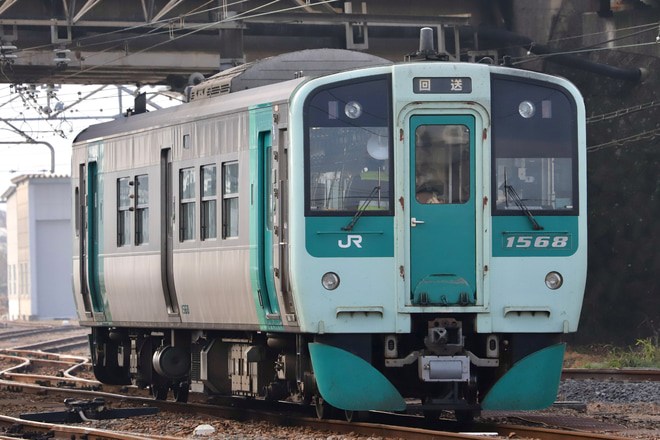 【JR四】1500形1568号車が多度津工場出場を多度津駅で撮影した写真