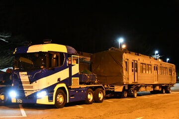 【アルピコ】新型車両20100形(元東武20000系列）が京王重機から搬出・陸送