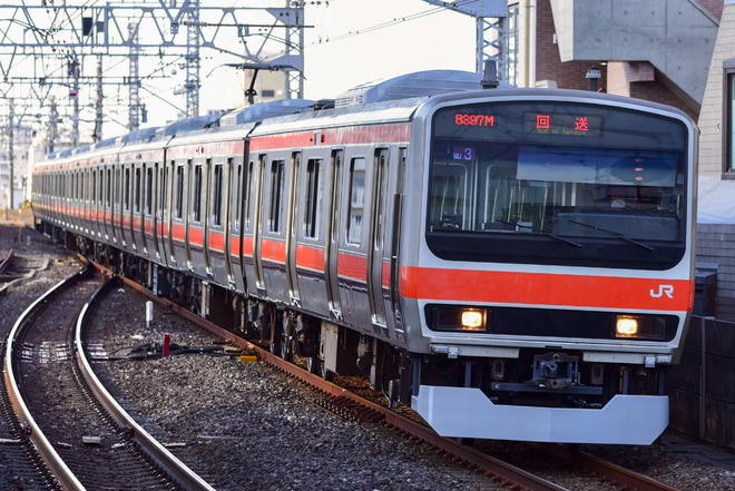 【JR東】E231系ケヨMU3編成 東京総合車両センター出場を市川駅で撮影した写真