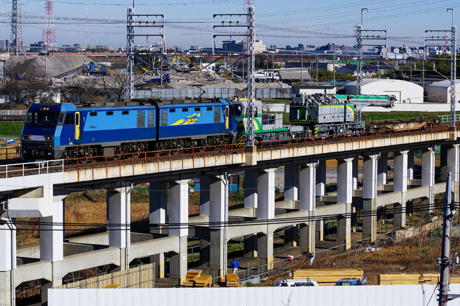 【JR貨】高崎支社 鉄道クレーン車甲種輸送を北朝霞～西浦和間で撮影した写真