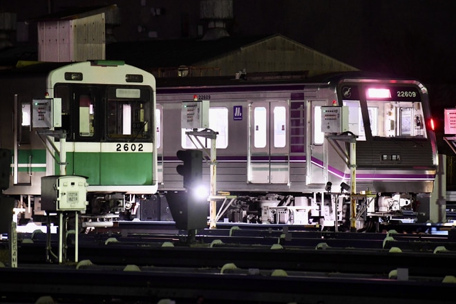 【大阪メトロ】22系22609F森之宮出場試運転を不明で撮影した写真