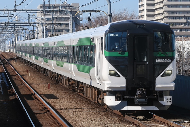 【JR東】E257系OM-91使用の臨時快速「成田山初詣青梅号」運転
