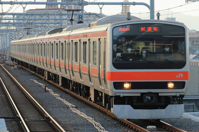 【JR東】武蔵野線E231系武蔵野貨物線試運転を国立駅で撮影した写真