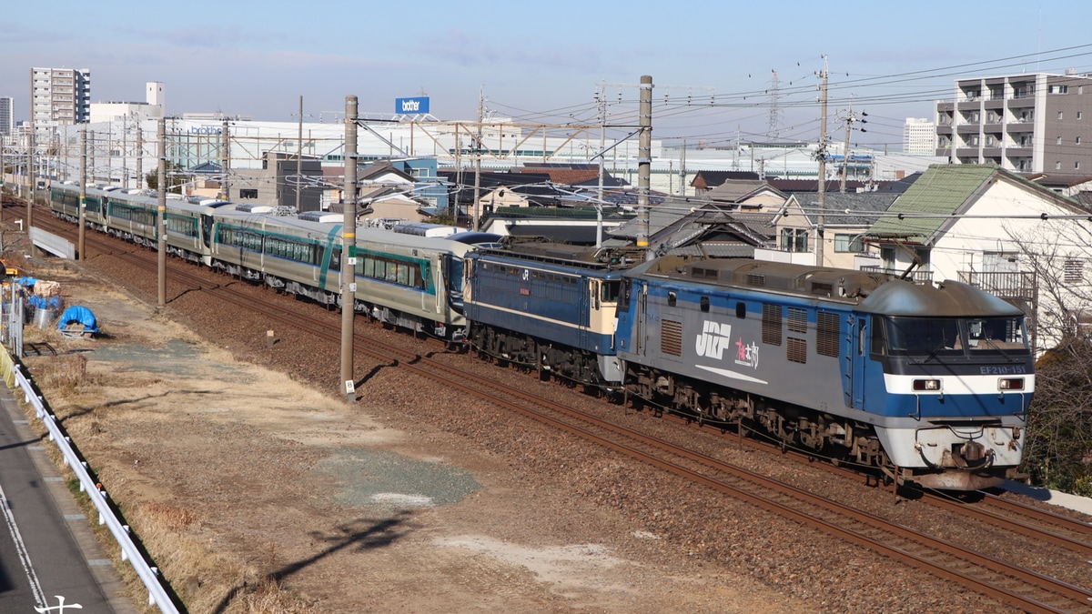 東武鉄道 日光線 運転士スタフ 臨回5215 東武】EF210+EF65(無動力)が牽引の500系515F/516F/517F甲種輸送 |2nd