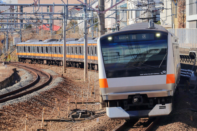 【JR東】E233系T39編成東京総合車両センター入場回送を日野～立川間で撮影した写真