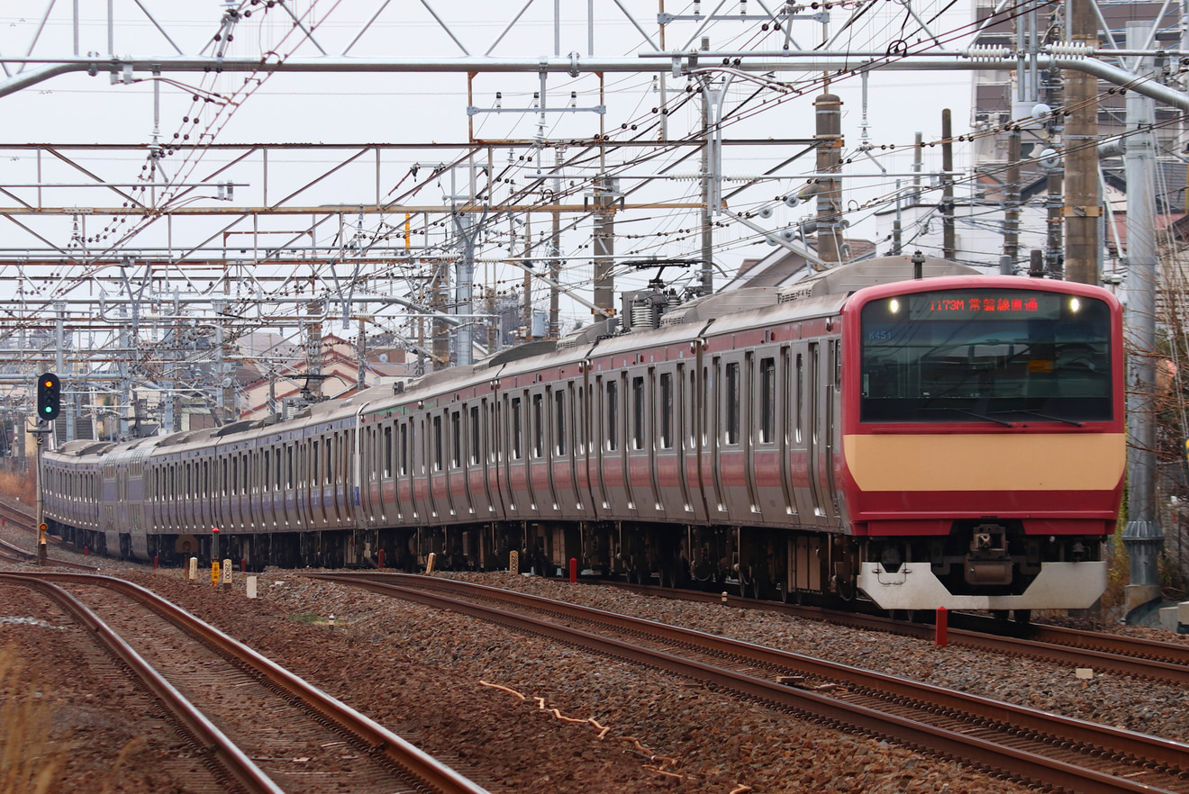 【JR東】E531系「赤電」ラッピング編成、上野・上野東京ライン乗り入れ開始の拡大写真