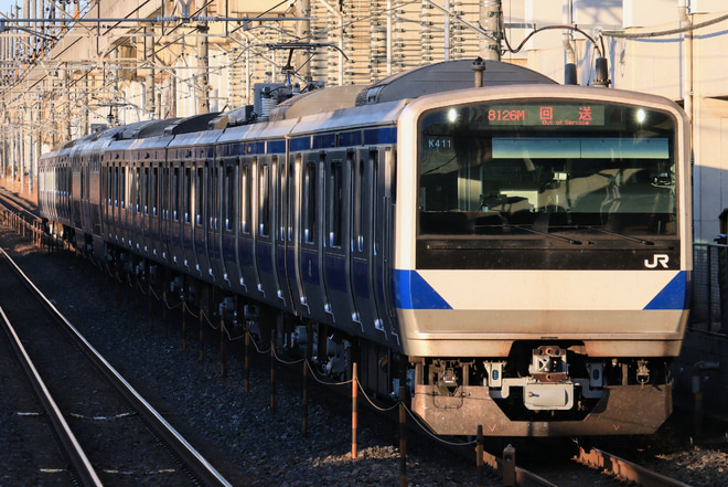 【JR東】E531系K411編成郡山総合車両センター出場回送を石橋駅で撮影した写真