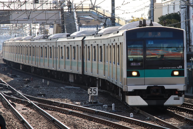 【JR東】E233系マト7編成東京総合車両センター出場回送を松戸駅で撮影した写真