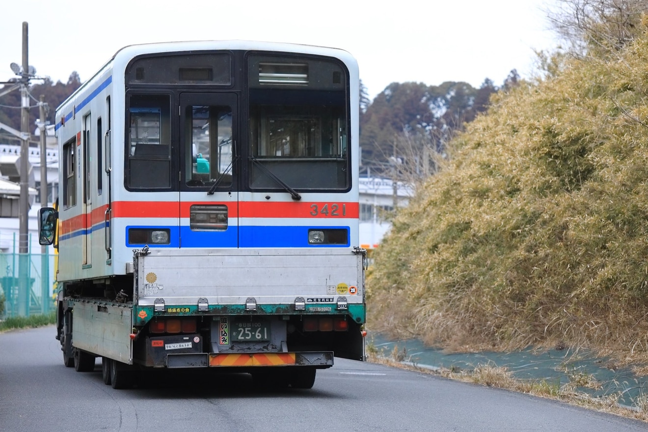 【京成】3400形3428編成3421号廃車陸送の拡大写真