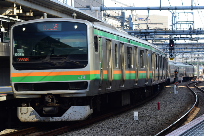 【JR東】E231系コツK-28編成東京総合車両センター出場回送を大崎駅で撮影した写真