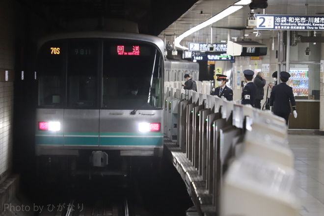 【メトロ】9000系9111F綾瀬工場出場を桜田門駅で撮影した写真