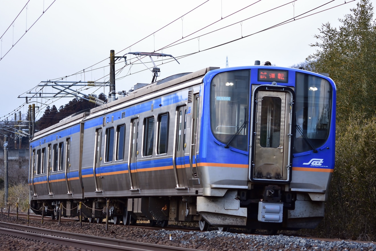 【SAT】 SAT721系SA103編成郡山総合車両センター出場試運転の拡大写真