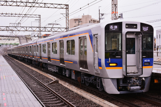 【南海】8300系8318F+8716Fが営業運転開始を狭山駅で撮影した写真