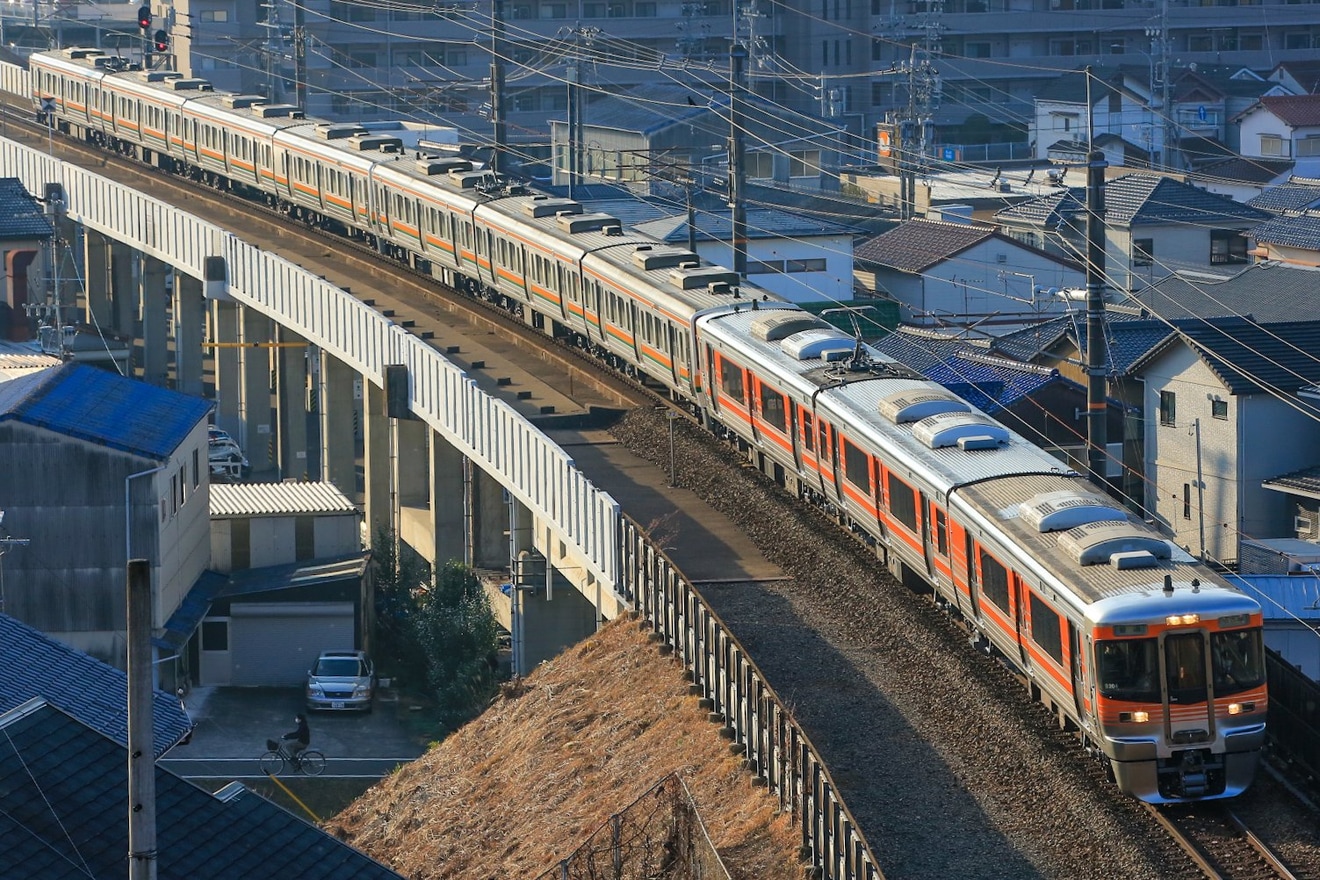 【JR海】313系8000番台(セントラルライナー)が愛知環状鉄道線へ入線の拡大写真