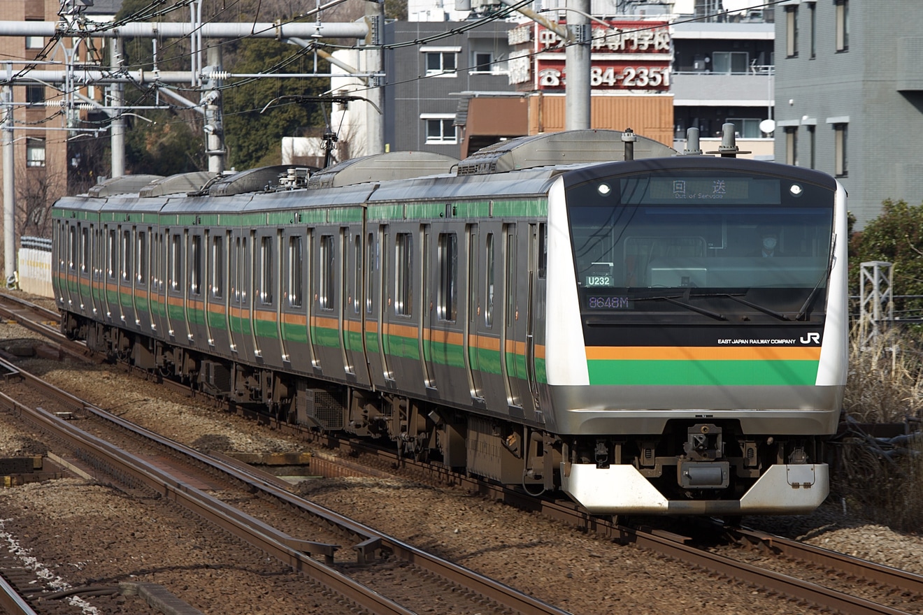 【JR東】E233系U232編成東京総合車両センター入場回送の拡大写真