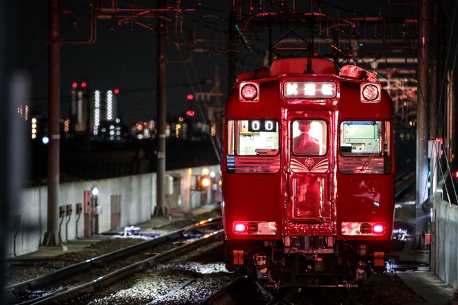 【名鉄】名鉄布袋駅高架化完了に伴う留置線の試運転列車を不明で撮影した写真