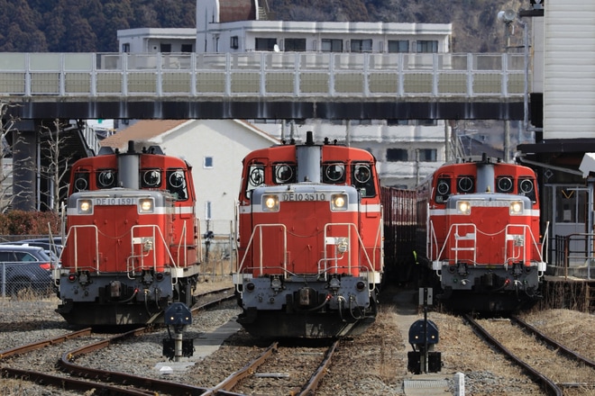【JR東】205系M11編成郡山総合車両センター出場配給を石巻駅で撮影した写真