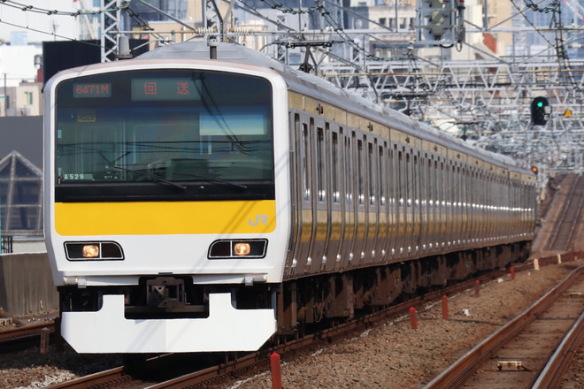 【JR東】E231系ミツA529編成  東京総合車両センター出場を阿佐ヶ谷駅で撮影した写真