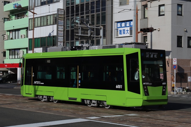 【長崎電軌】6000形6001号試運転を不明で撮影した写真