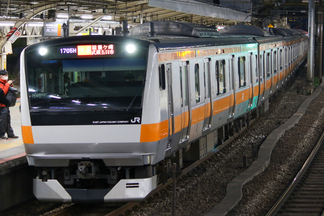 【JR東】中央線快速からの八高線乗り入れ終了を四ツ谷駅で撮影した写真