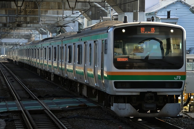 【JR東】E231系K-19編成東京総合車両センター入場回送(202203)を西大井駅で撮影した写真