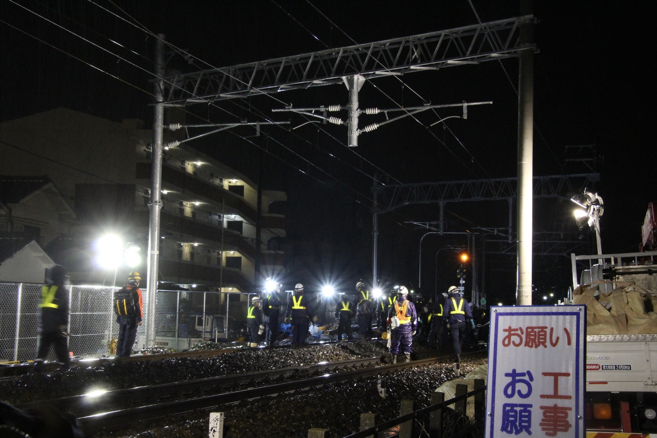 【名鉄】喜多山駅上り高架化に伴う試運転の拡大写真