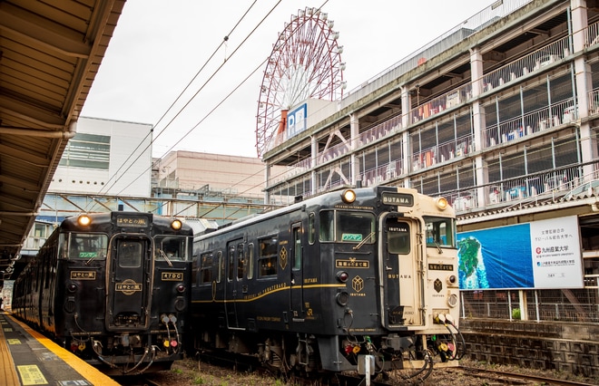 【JR九】「はやとの風・指宿のたまて箱 並列停車イベント」開催を鹿児島中央駅で撮影した写真
