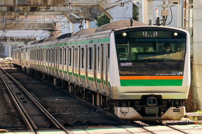 【JR東】E233系コツE-14編成東京総合車両センター入場回送を西大井駅で撮影した写真