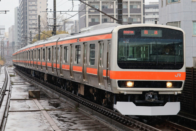 【JR東】E231系MU12編成東京総合車両センター出場回送を本千葉駅で撮影した写真