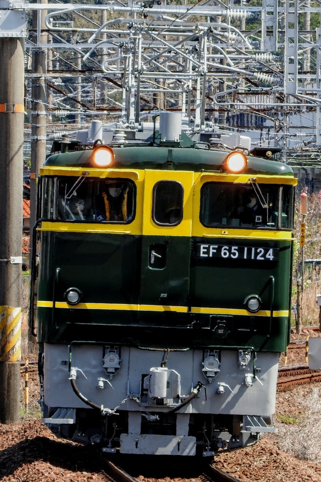 【JR西】EF65-1124下関総合車両所本所出場試運転を不明で撮影した写真