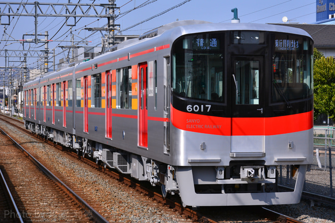 【山陽】新製車両6017Fが営業運転を実施を手柄駅で撮影した写真