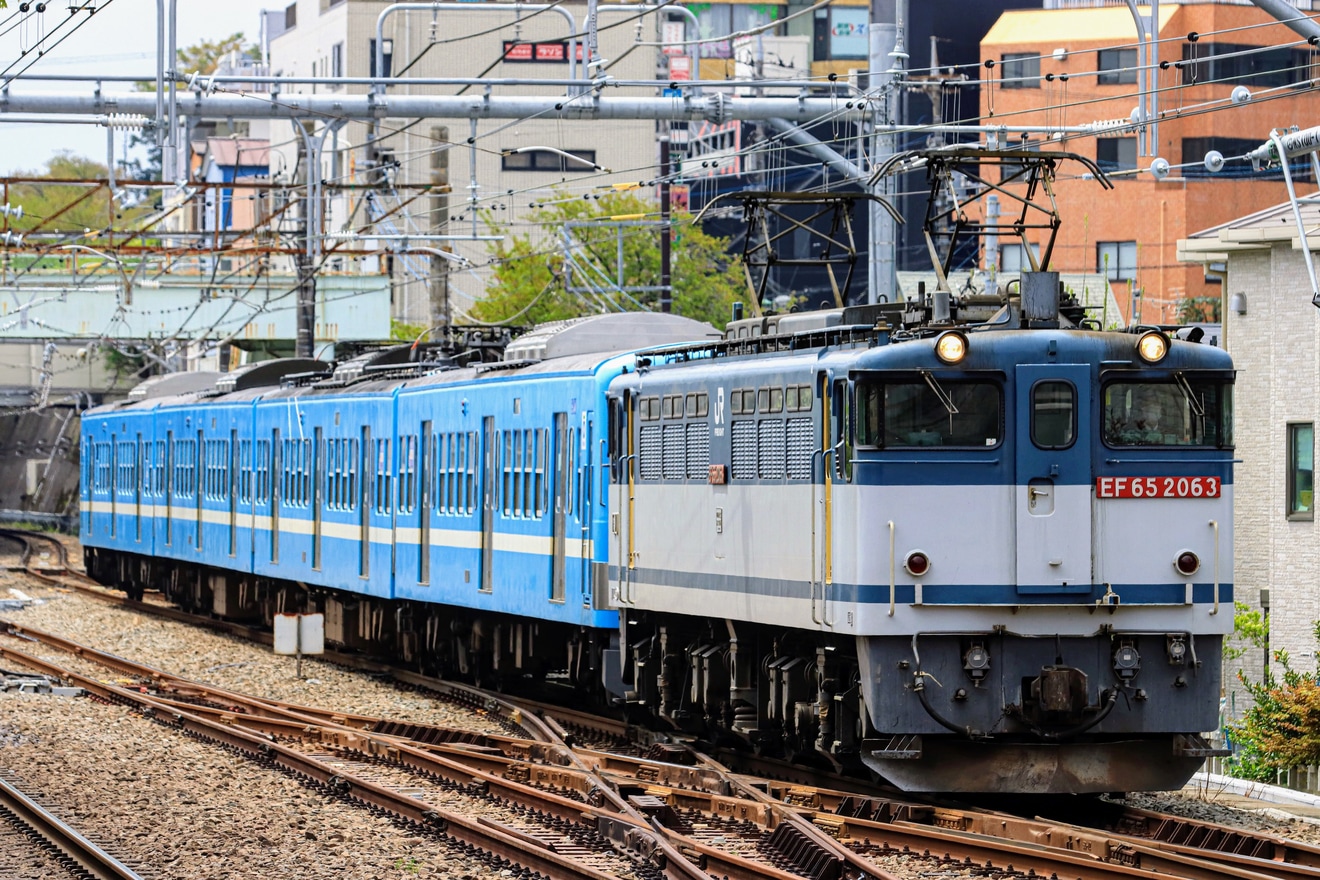 【西武】新101系1251F（近江鉄道色）多摩川線から甲種輸送の拡大写真