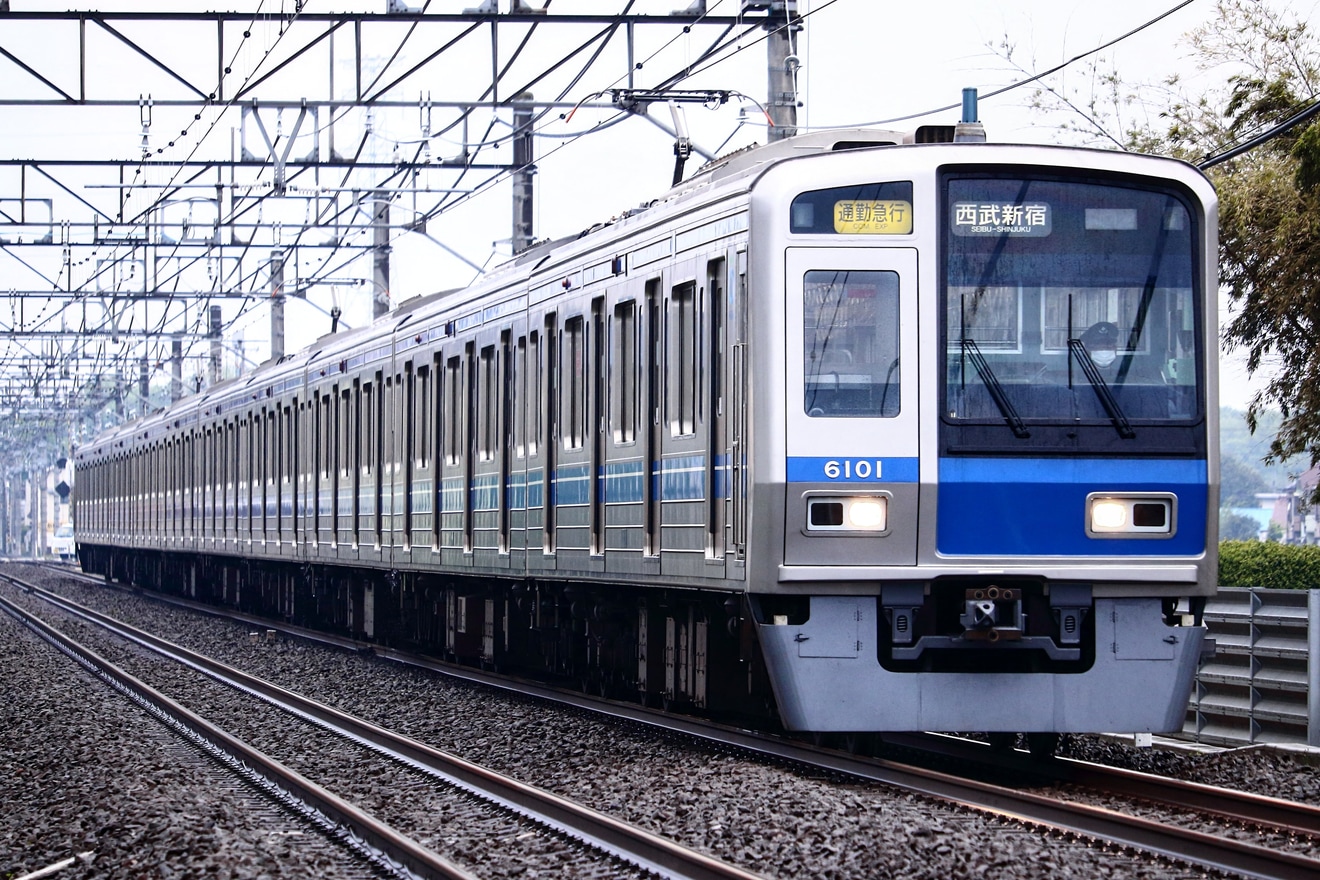 【西武】6000系6101F代走運用で通勤急行に充当(20220420)の拡大写真